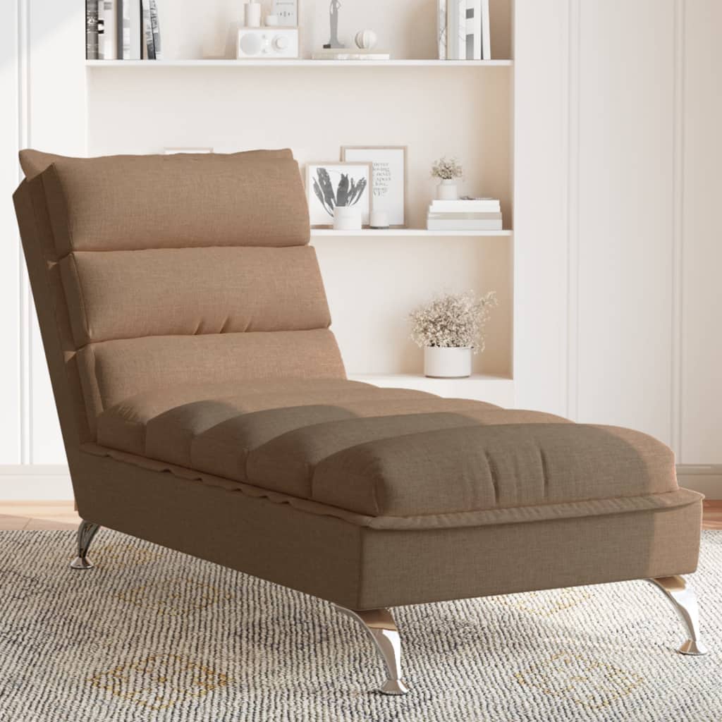 Chaise Longue Met Kussens Stof 1 Bruin