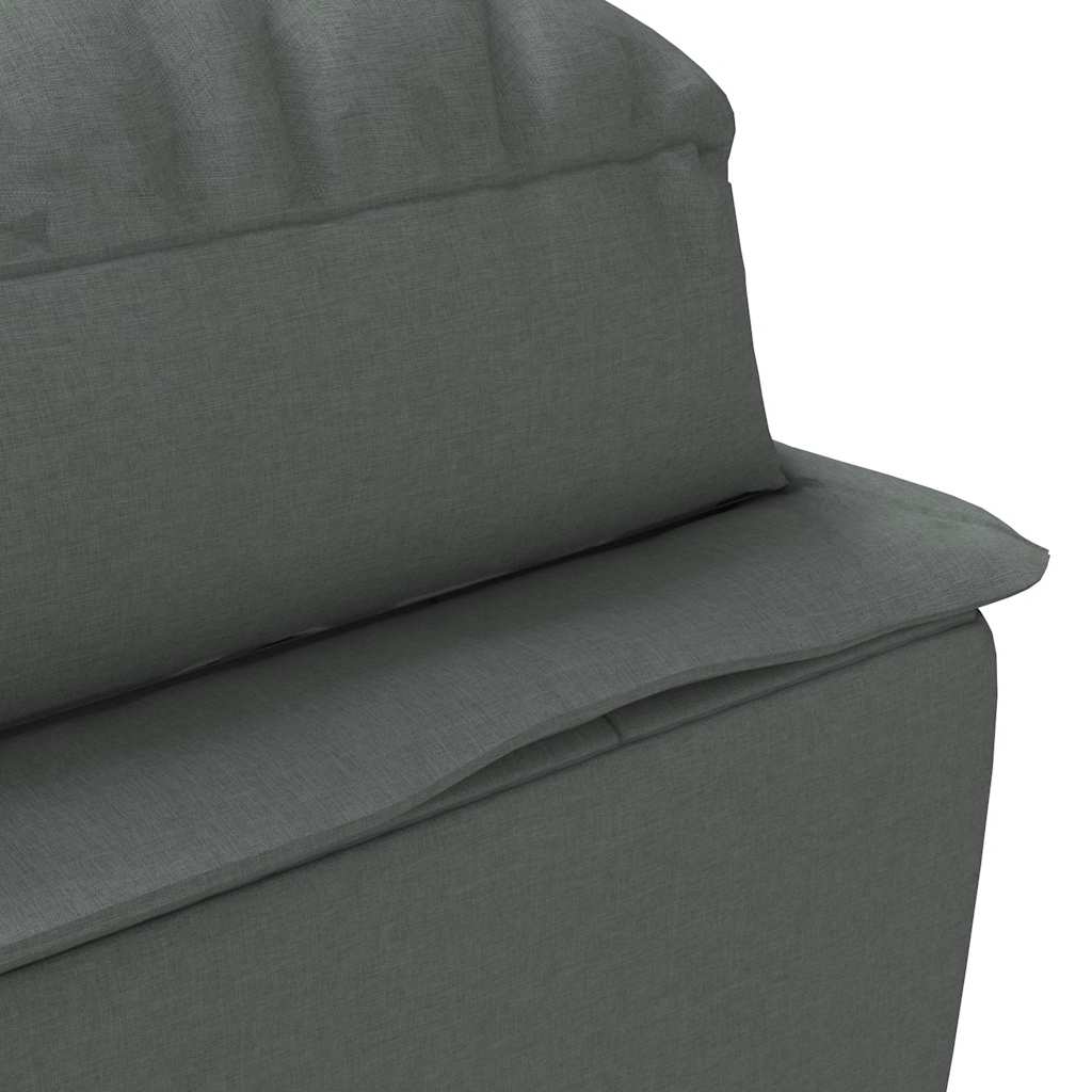 Massage Chaise Longue Met Kussens Stof 1 Donkergrijs