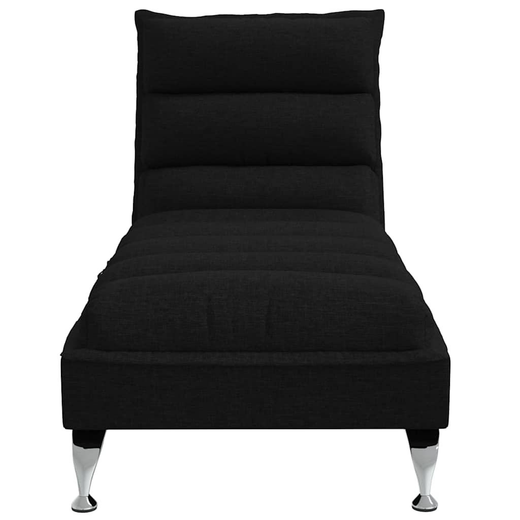 Massage Chaise Longue Met Kussens Stof 1 Zwart