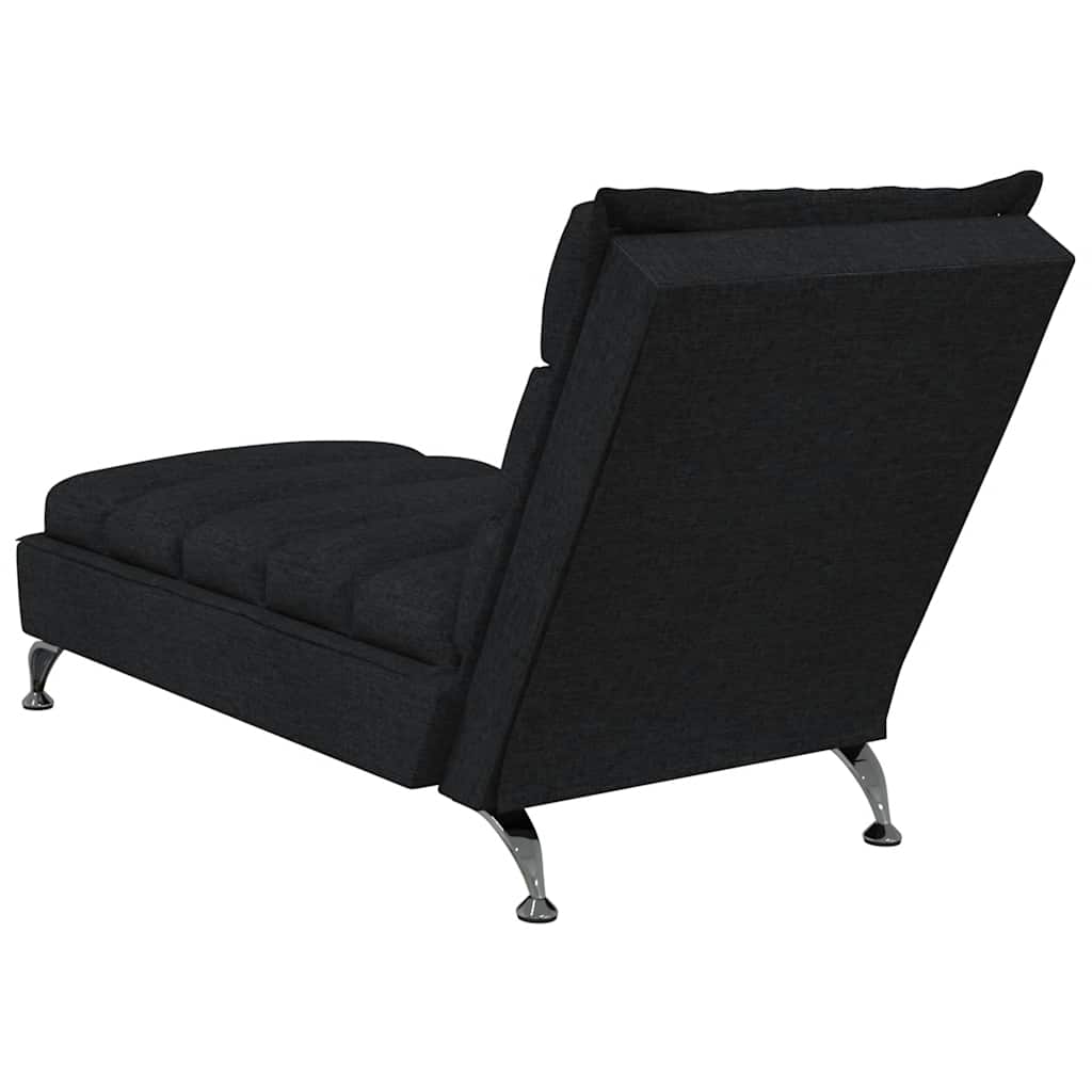 Massage Chaise Longue Met Kussens Stof 1 Zwart
