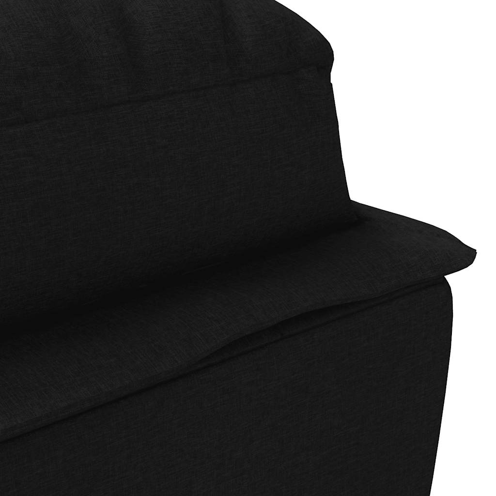Massage Chaise Longue Met Kussens Stof 1 Zwart