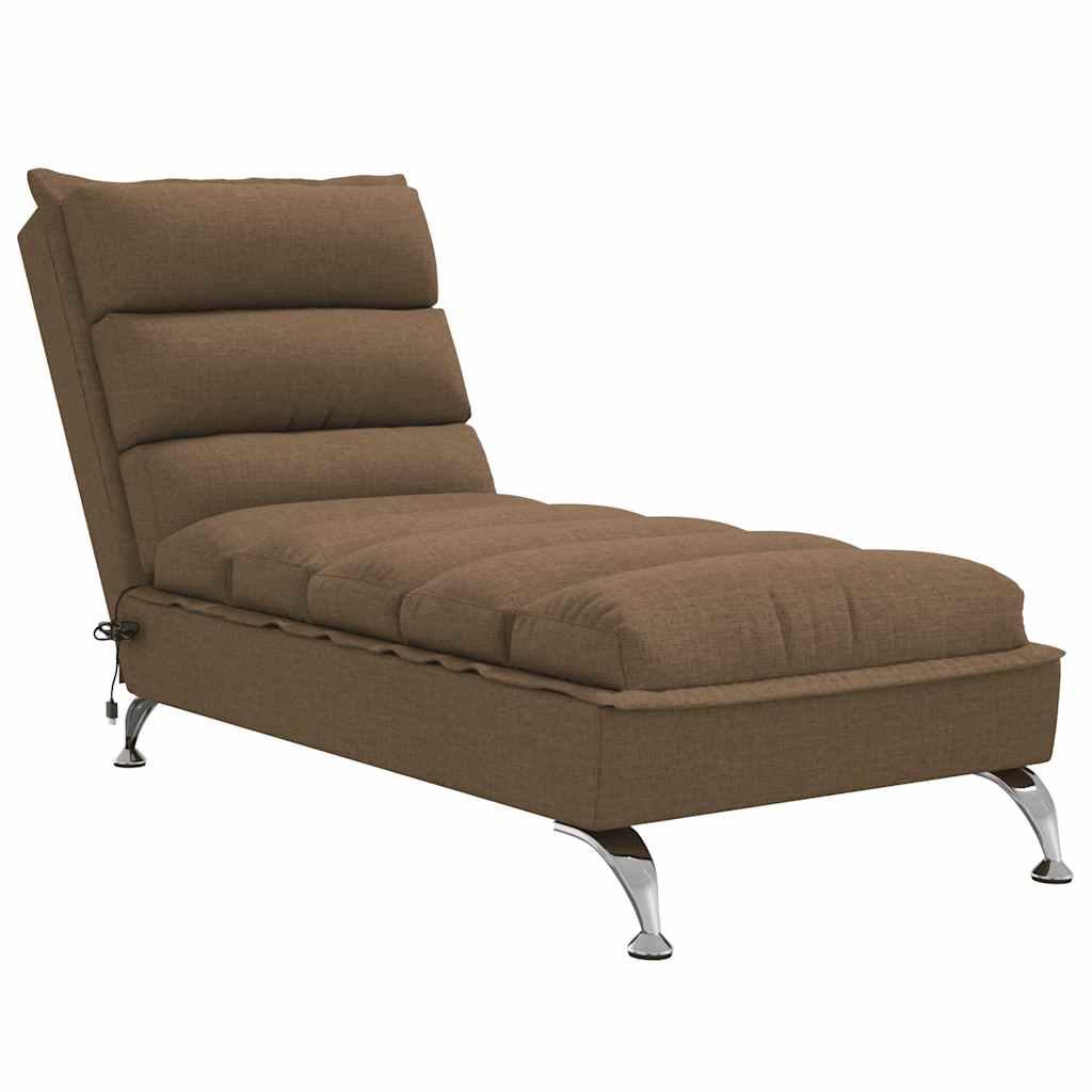 Massage Chaise Longue Met Kussens Stof 1 Bruin