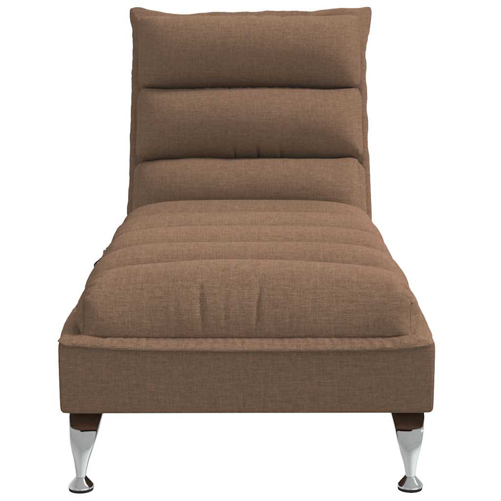 Massage Chaise Longue Met Kussens Stof 1 Bruin