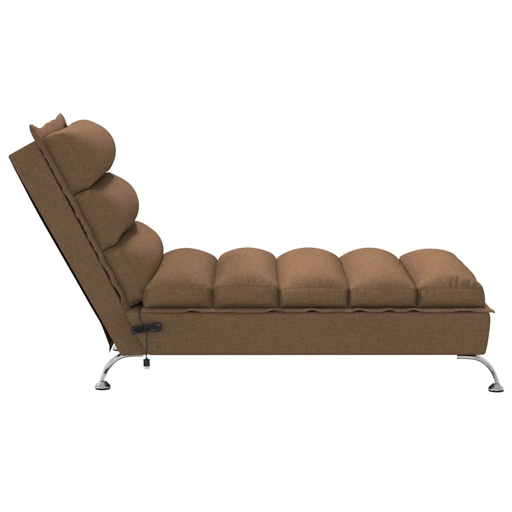 Massage Chaise Longue Met Kussens Stof 1 Bruin