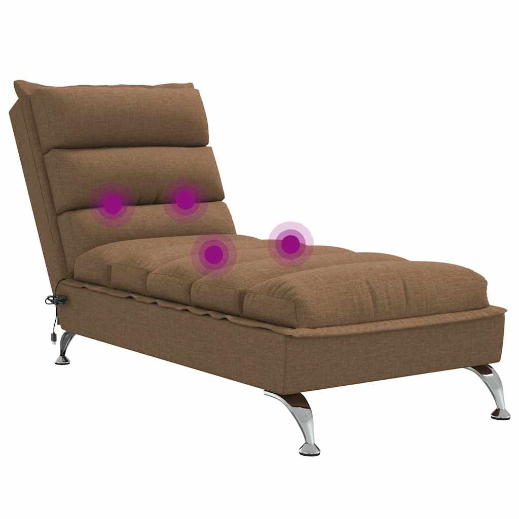 Massage Chaise Longue Met Kussens Stof 1 Bruin