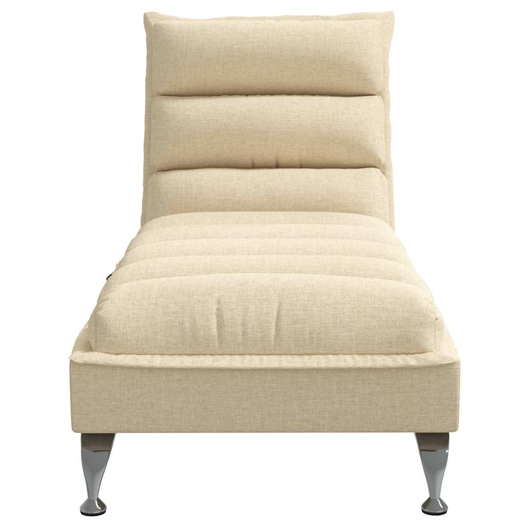 Massage Chaise Longue Met Kussens Stof Kleurig 1 Crème