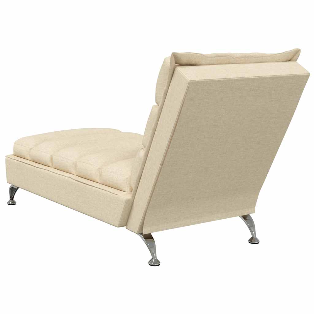 Massage Chaise Longue Met Kussens Stof Kleurig 1 Crème