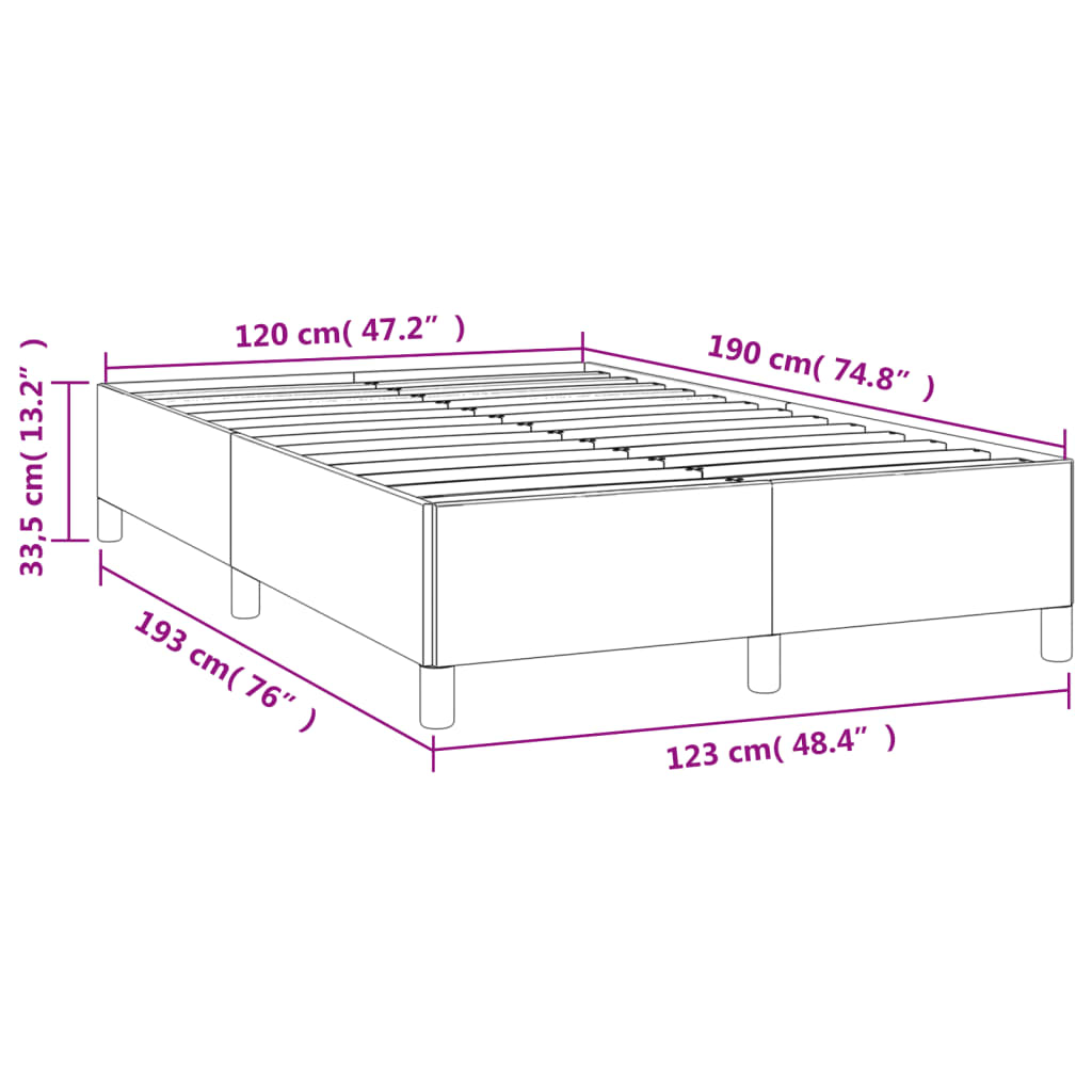 Bedframe Stof Taupe 120 x 190 cm 33.5 cm