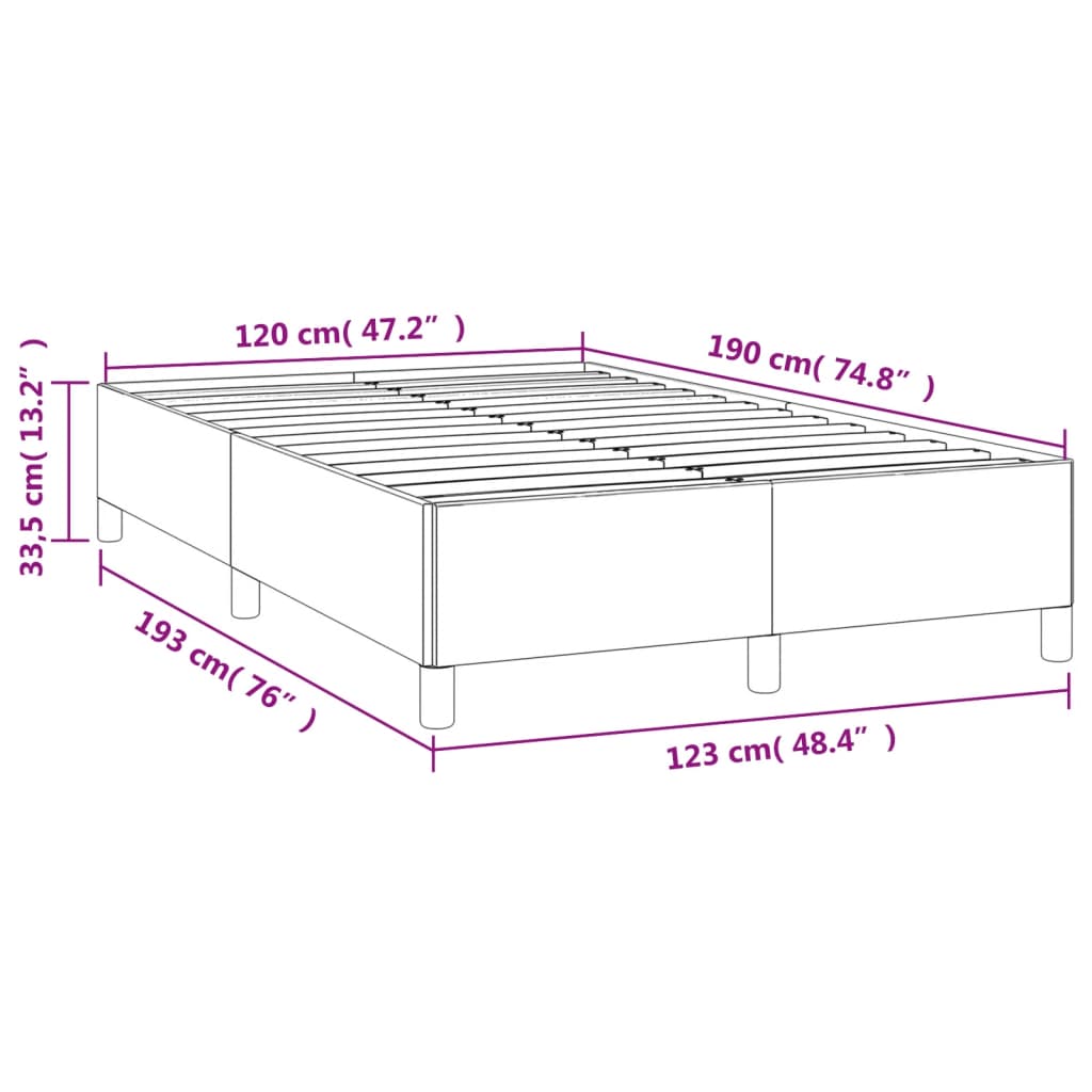 Bedframe Fluweel Donkergroen 120 x 190 cm 33.5 cm