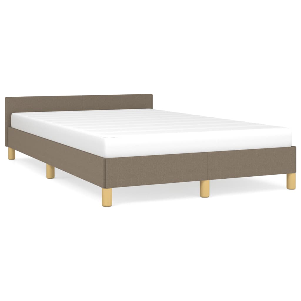 Bedframe Met Hoofdbord Stof Taupe 120 x 190 cm