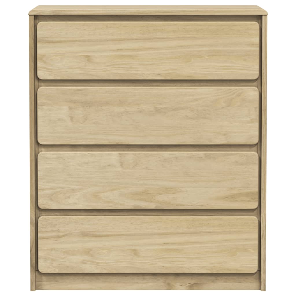 Ladekast Sauda 76,5X39X91 Cm Massief Grenenhout Eikenkleurig