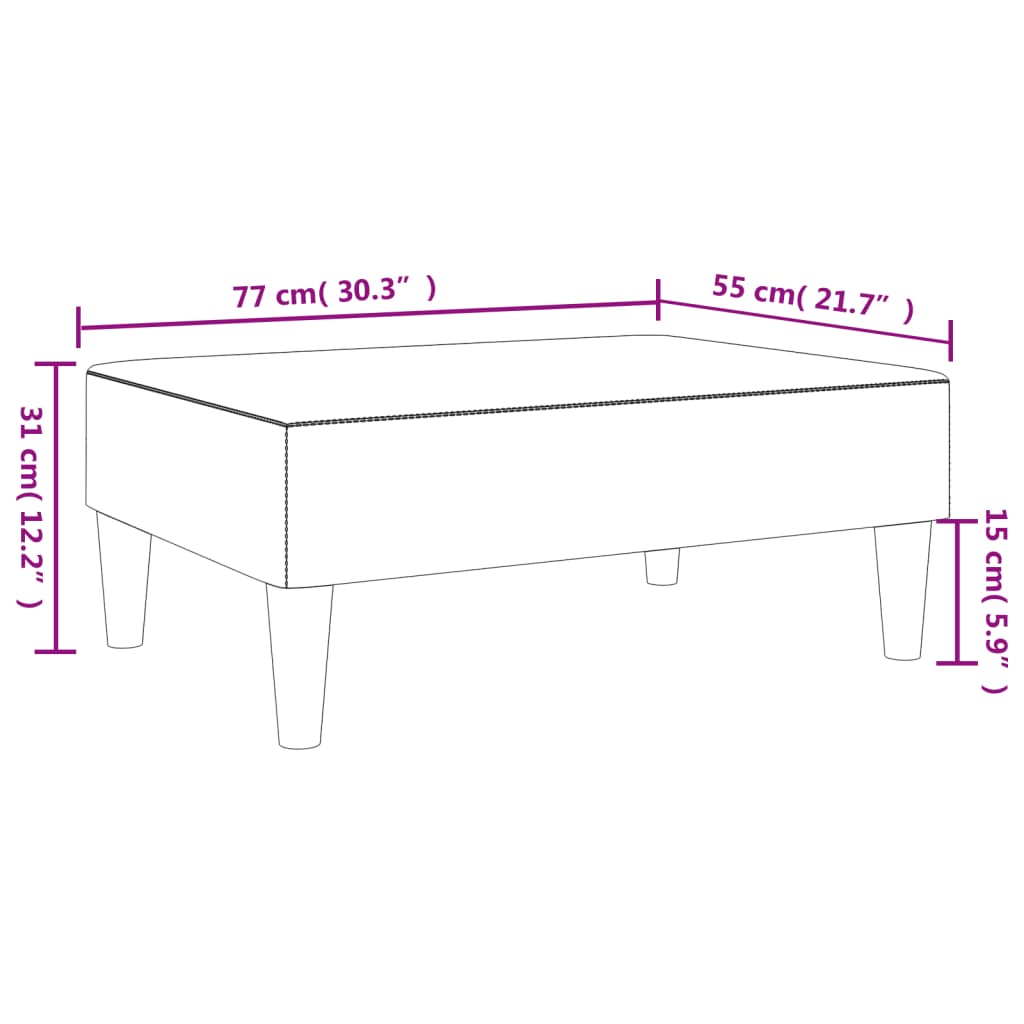 Voetenbank 77X55X31 Cm Stof Zwart