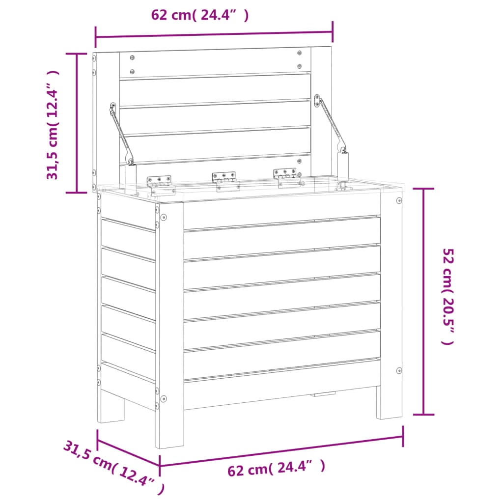 Tuinvoetenbank 62X31,5X52 Cm Massief Grenenhout Wit