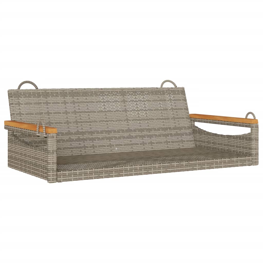 Schommelbank 109x62x40 cm poly rattan grijs