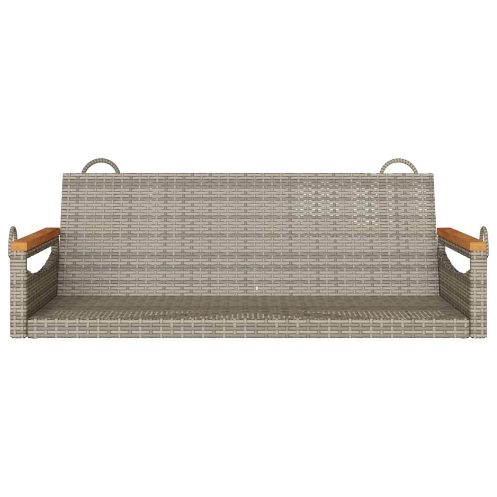 Schommelbank 109x62x40 cm poly rattan grijs