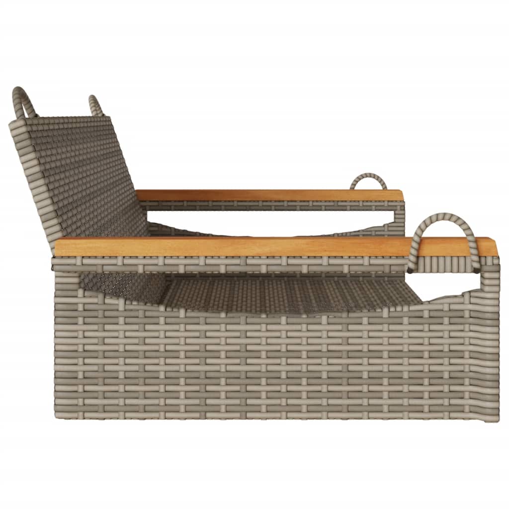 Schommelbank 109x62x40 cm poly rattan grijs