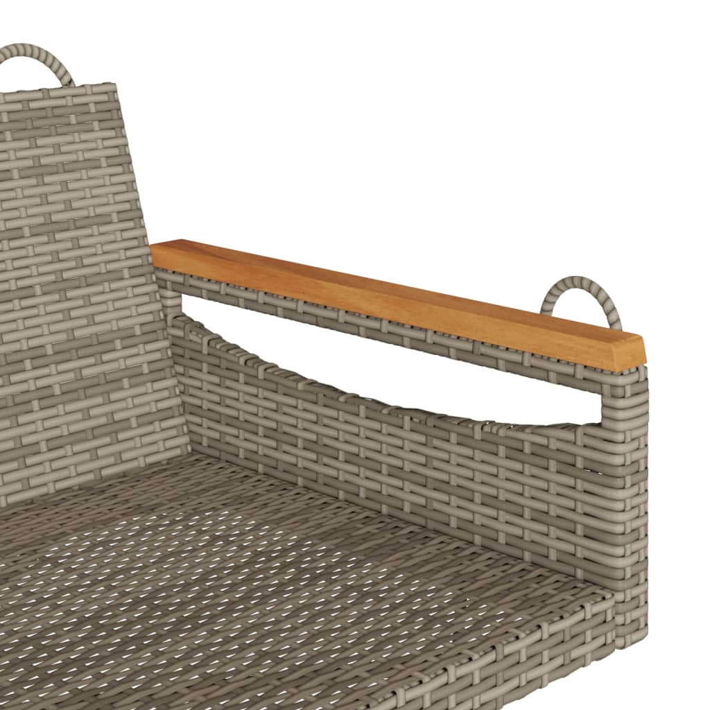 Schommelbank 109x62x40 cm poly rattan grijs