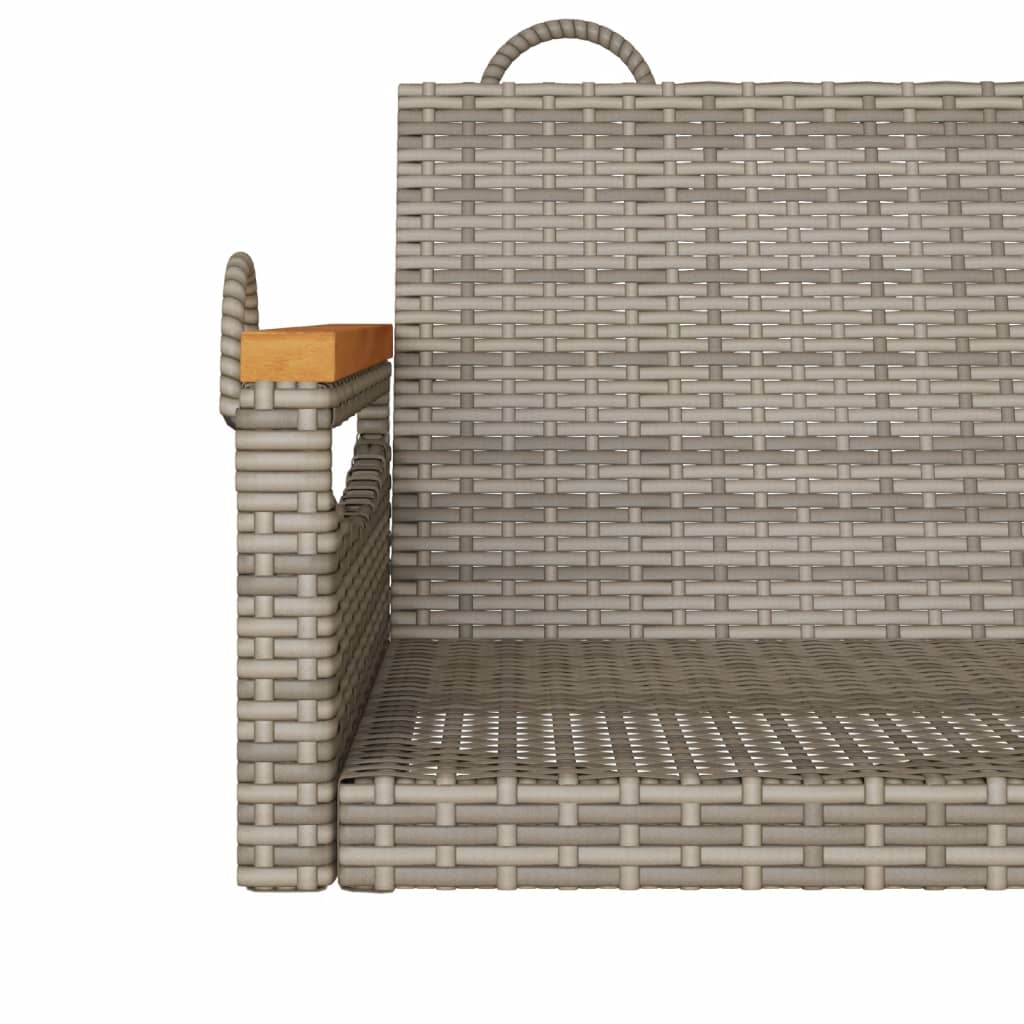 Schommelbank 109x62x40 cm poly rattan grijs