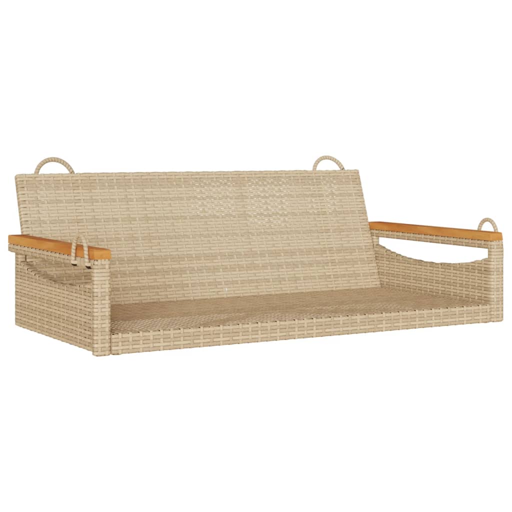 Schommelbank 109x62x40 cm poly rattan beige