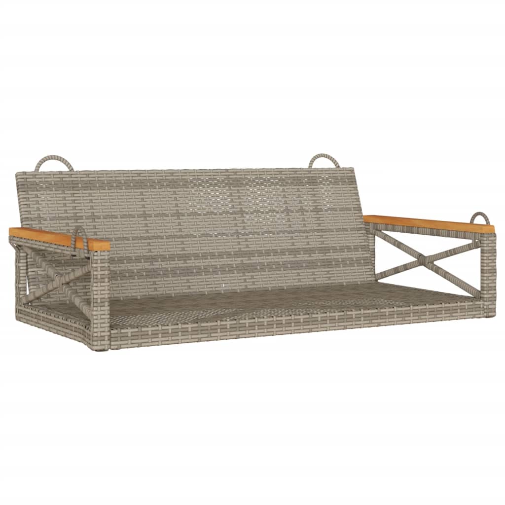 Schommelbank 109x62x40 cm poly rattan grijs