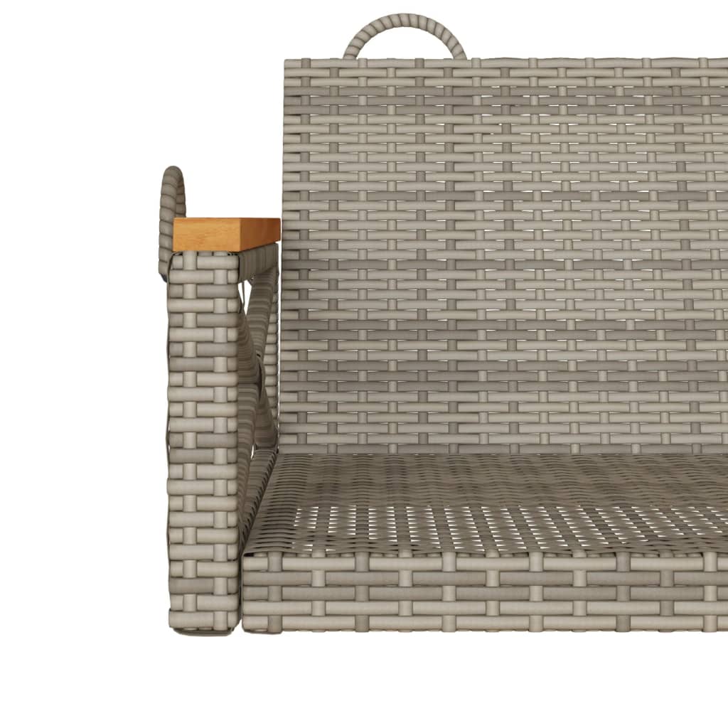 Schommelbank 109x62x40 cm poly rattan grijs