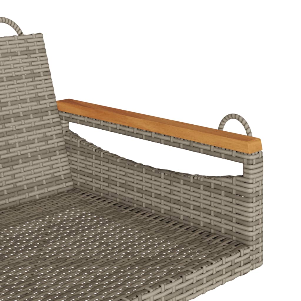 Schommelbank 63x62x40 cm poly rattan grijs