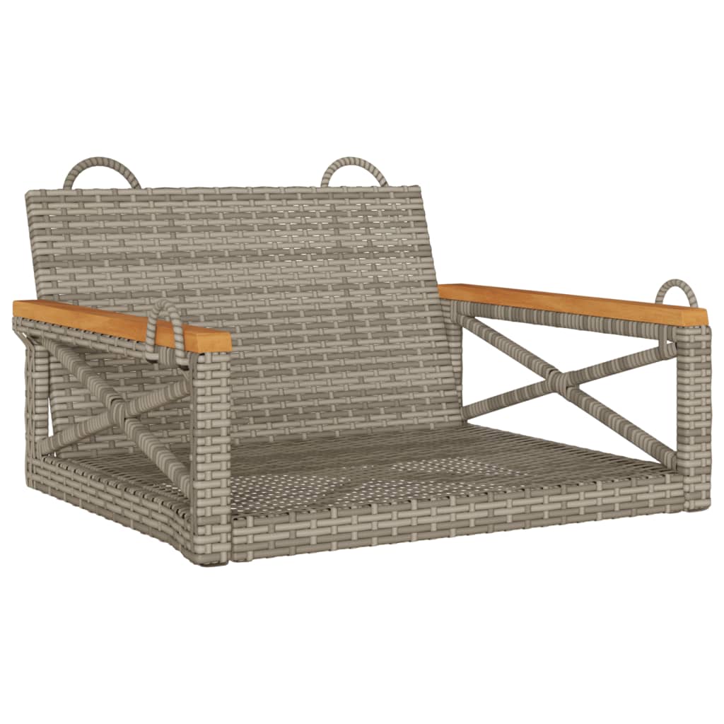 Schommelbank 63x62x40 cm poly rattan grijs