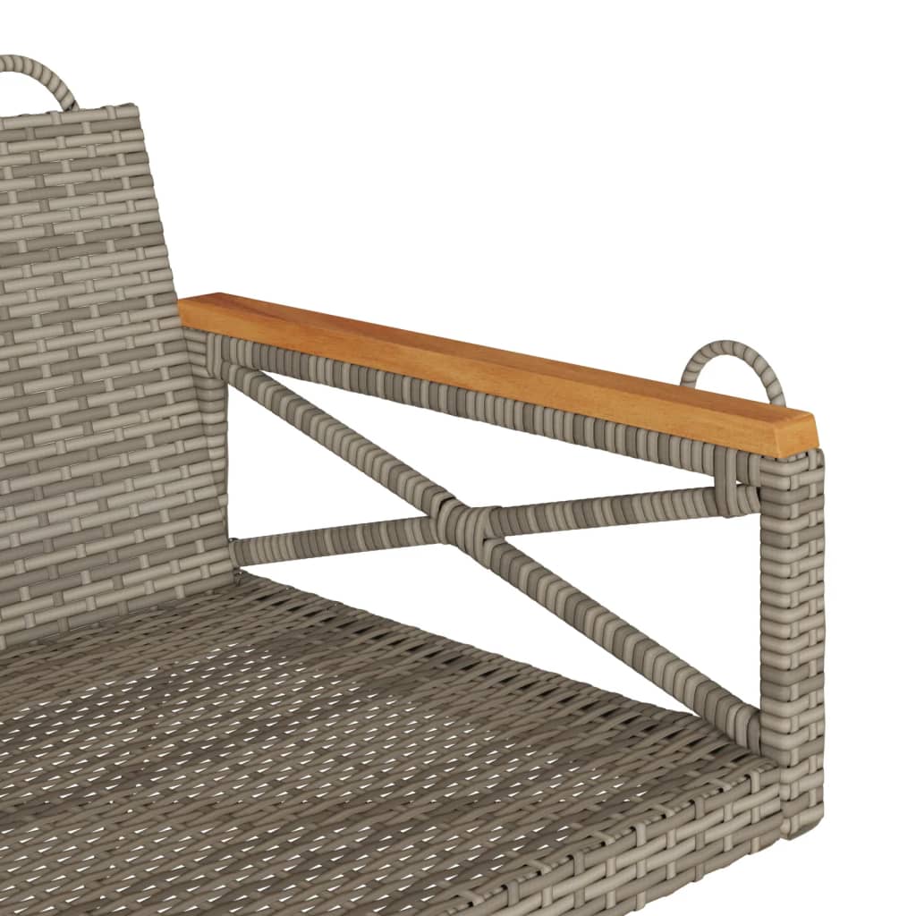 Schommelbank 63x62x40 cm poly rattan grijs