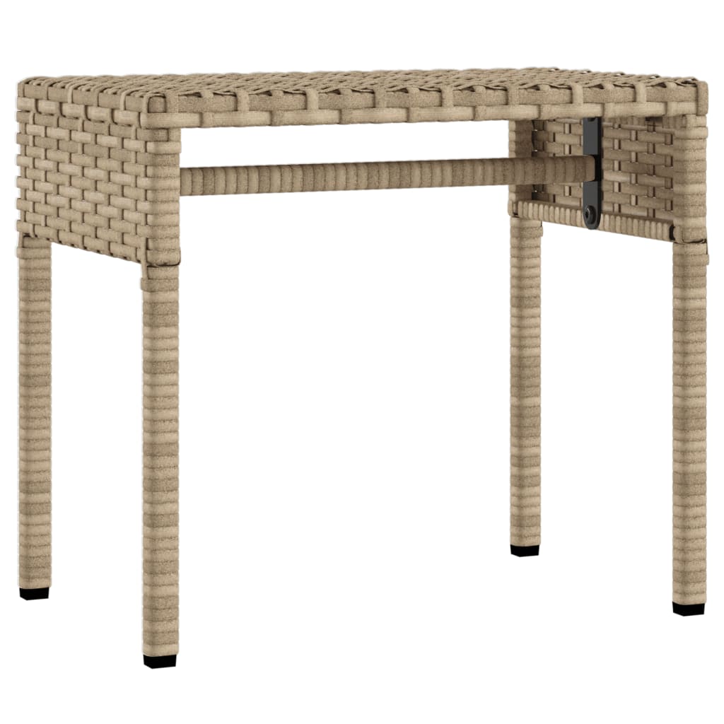 Ligbed met luifel en tafel poly rattan beige