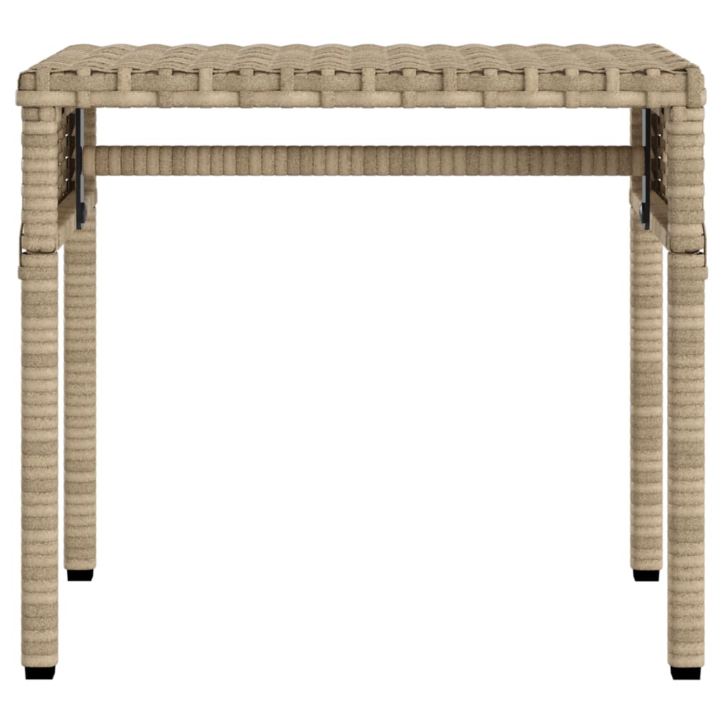 Ligbed met luifel en tafel poly rattan beige