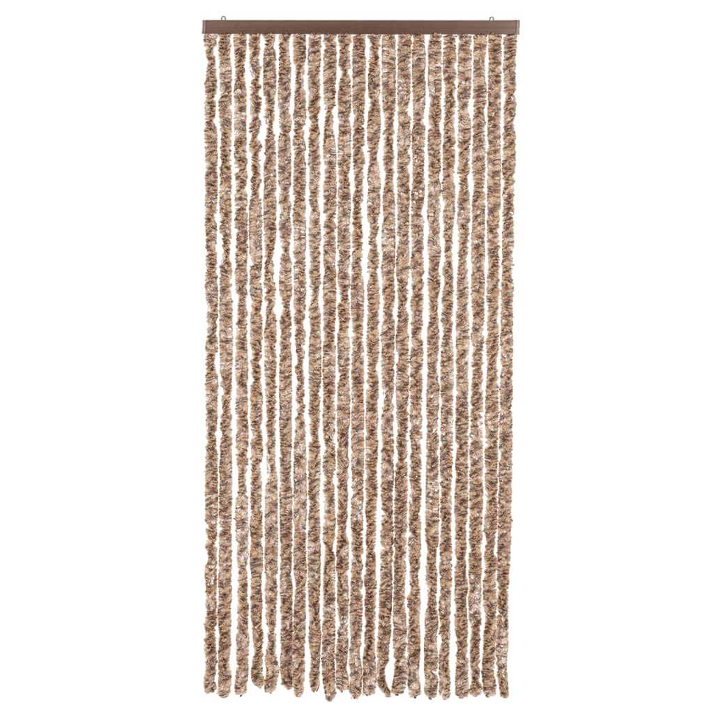 Vliegengordijn 90X200 Cm Chenille Beige En Donkerbruin