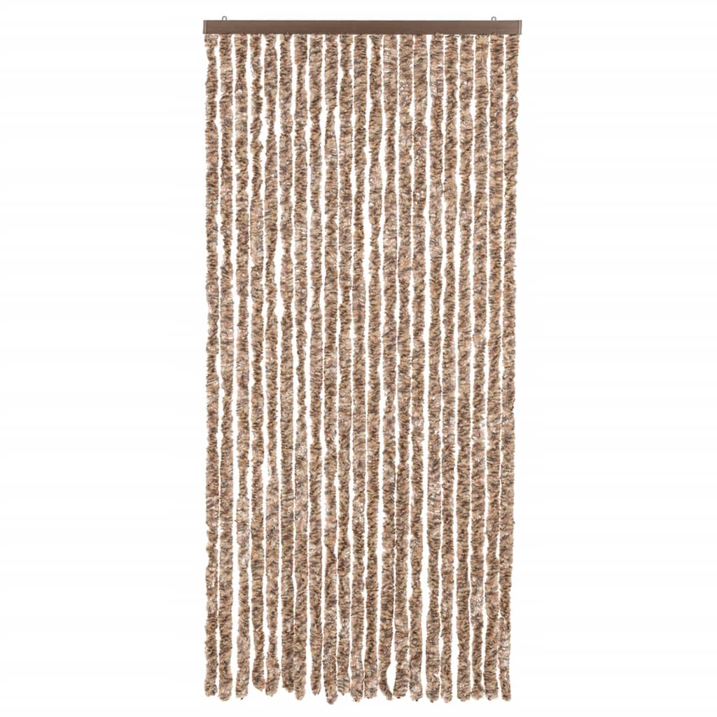 Vliegengordijn 90X220 Cm Chenille Beige En Donkerbruin