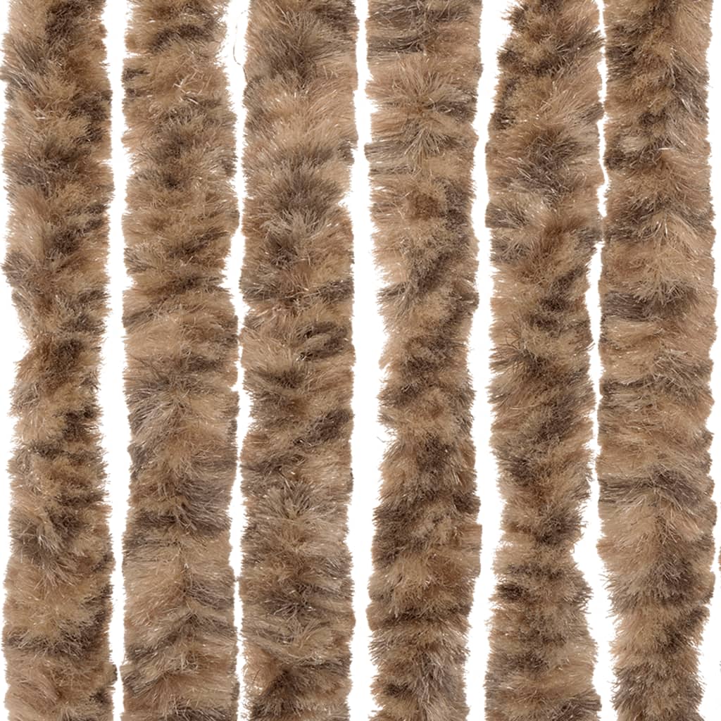 Vliegengordijn 90X220 Cm Chenille Beige En Donkerbruin