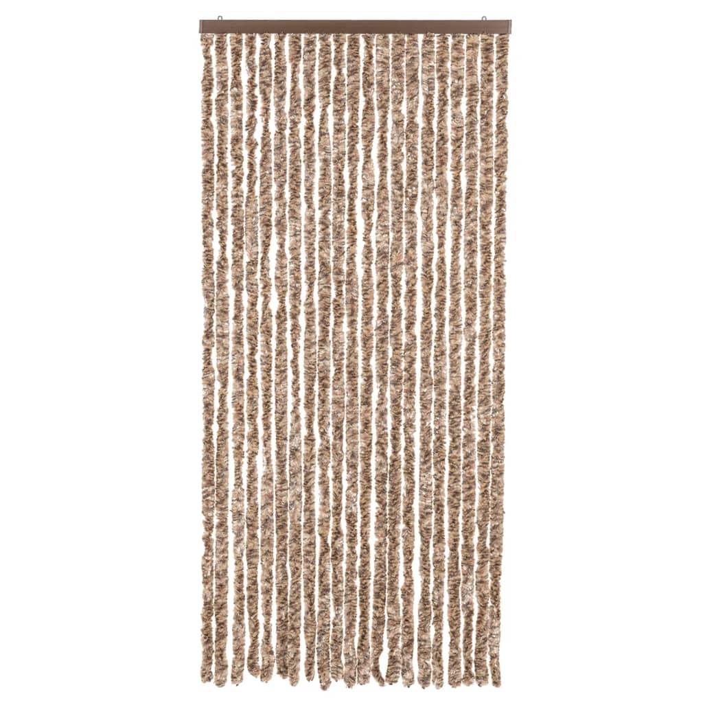 Vliegengordijn 100X230 Cm Chenille Beige En Donkerbruin