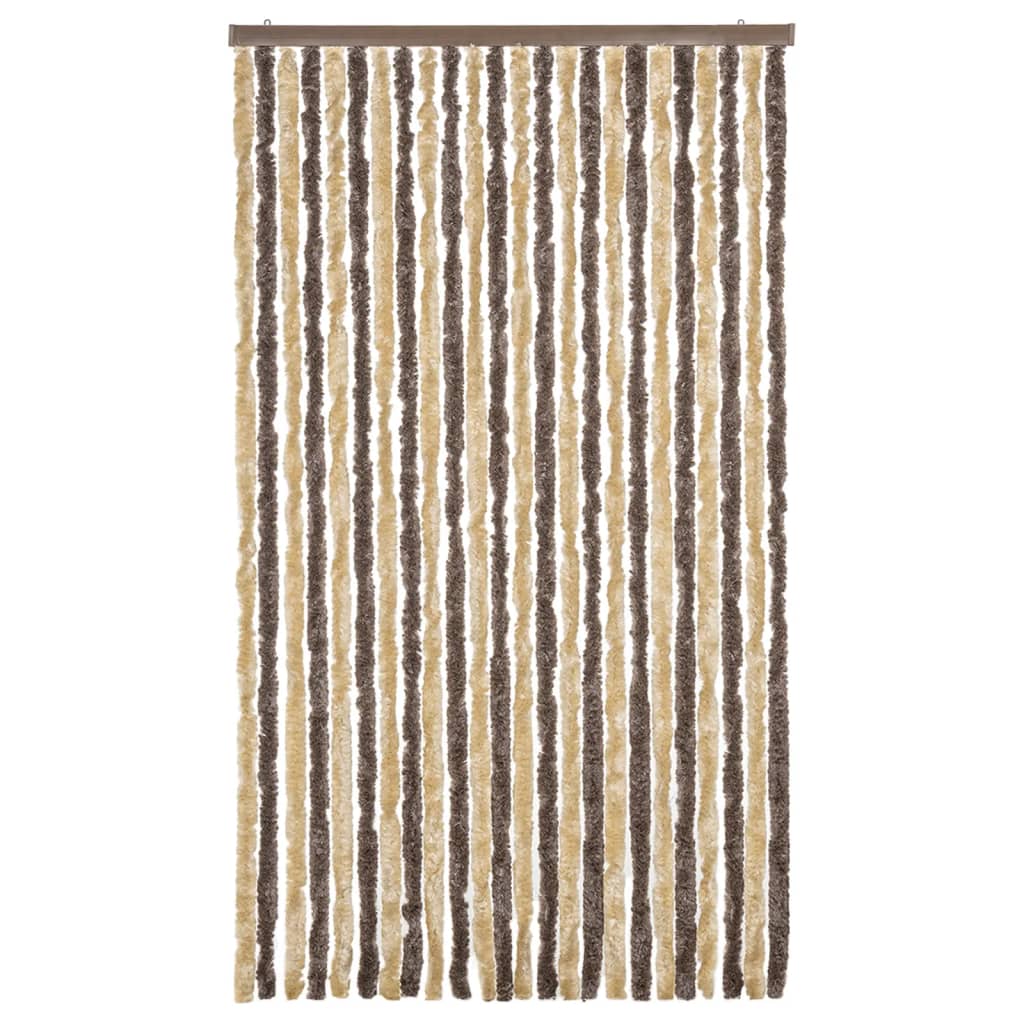 Vliegengordijn 100x220 cm chenille donkerbruin en beige