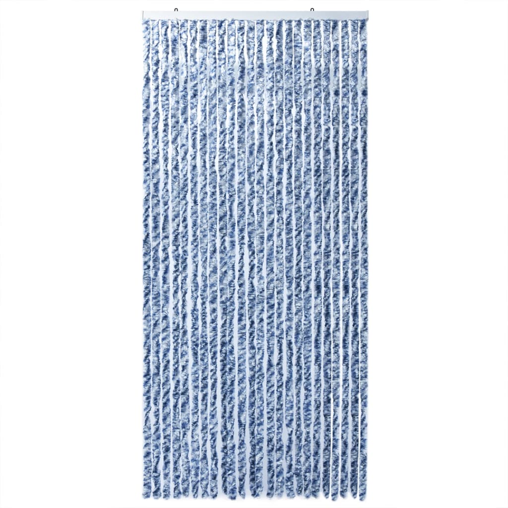 Vliegengordijn 100X200 Cm Chenille Blauw En Wit