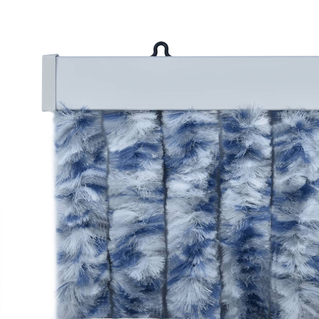 Vliegengordijn 100X200 Cm Chenille Blauw En Wit