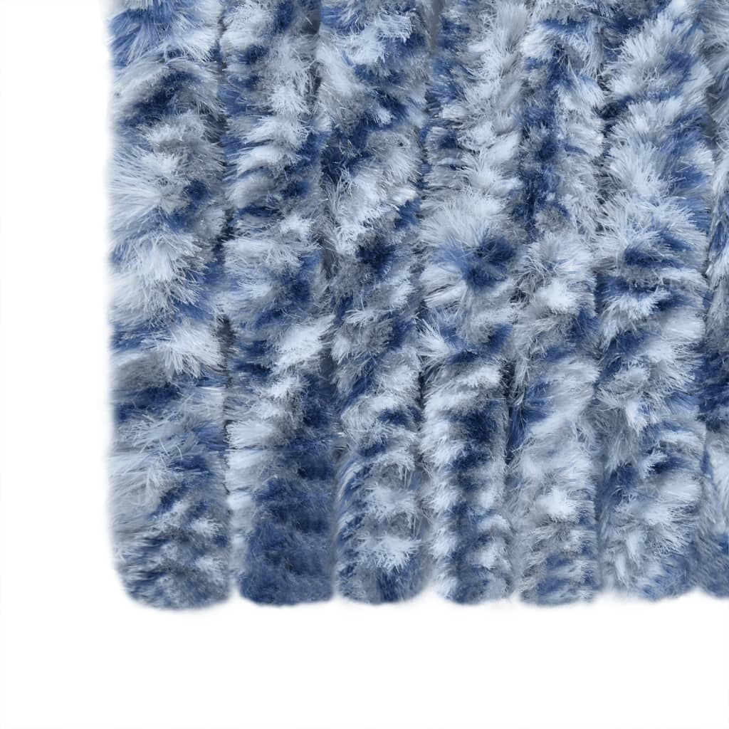 Vliegengordijn 100X200 Cm Chenille Blauw En Wit