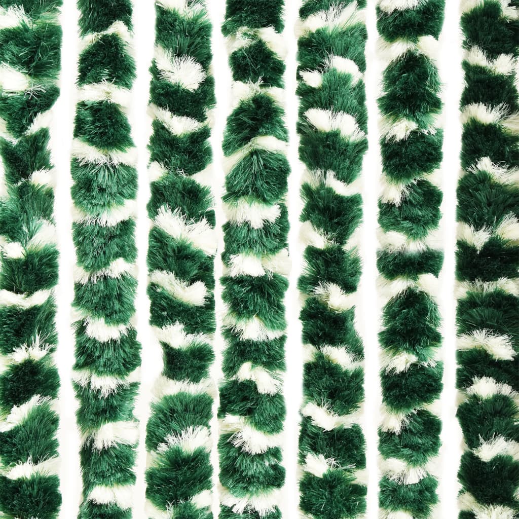 Vliegengordijn 56X200 Cm Chenille Groen En Wit