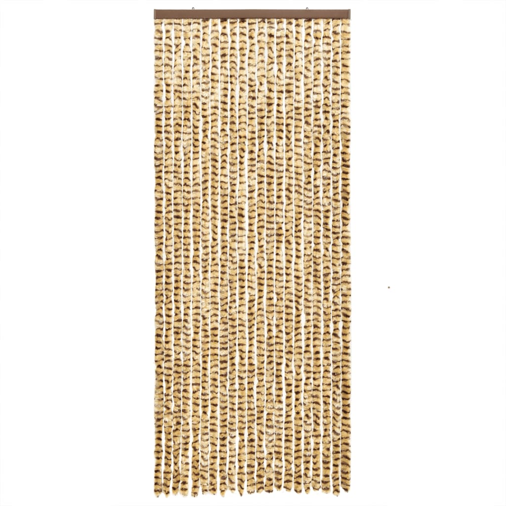 Vliegengordijn 56X200 Cm Chenille Beige En Bruin