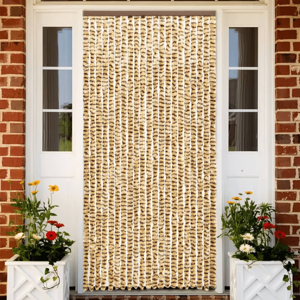 Vliegengordijn 100X200 Cm Chenille Beige En Bruin