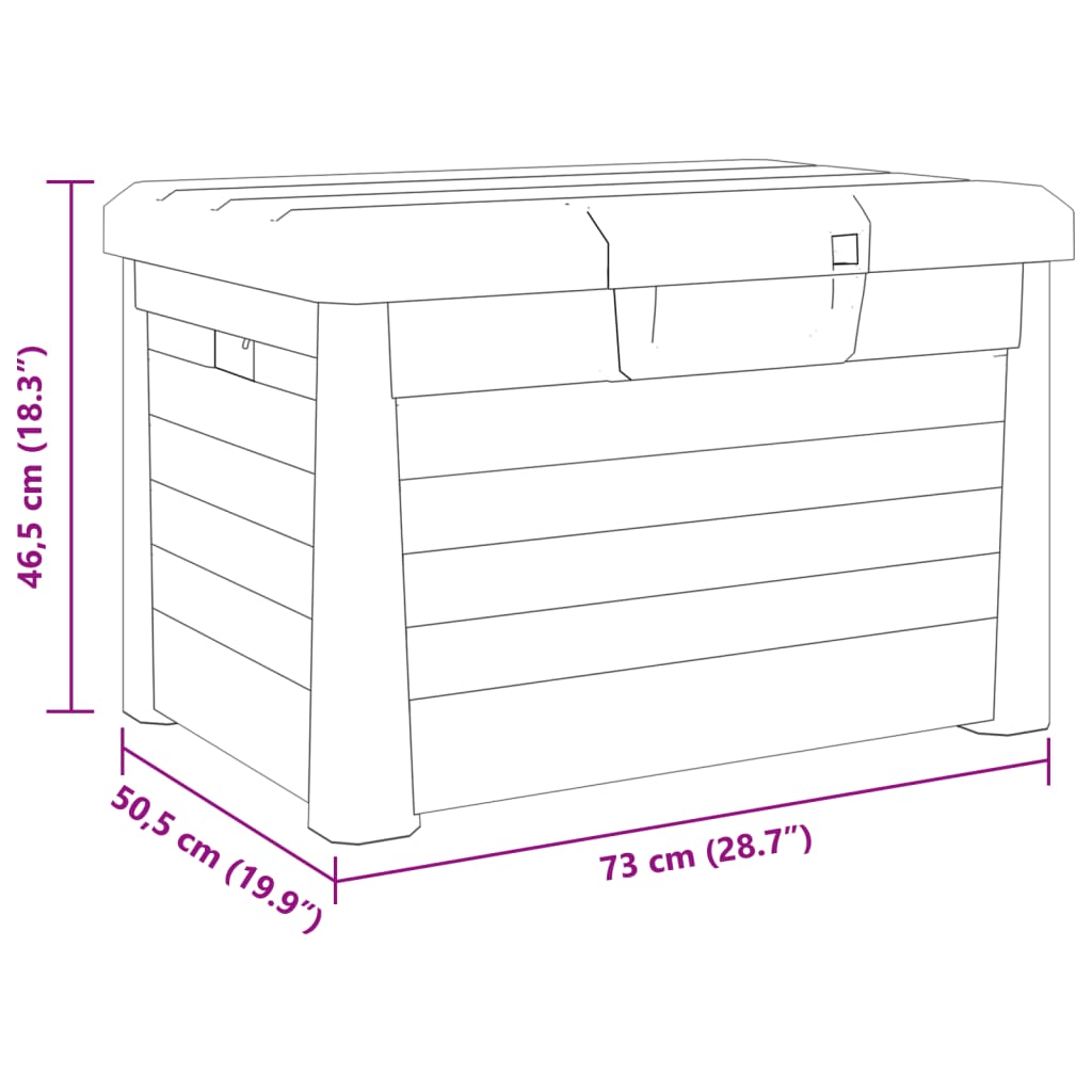 Kussenbox 73x50,5x46,5 cm polypropeen antracietkleurig