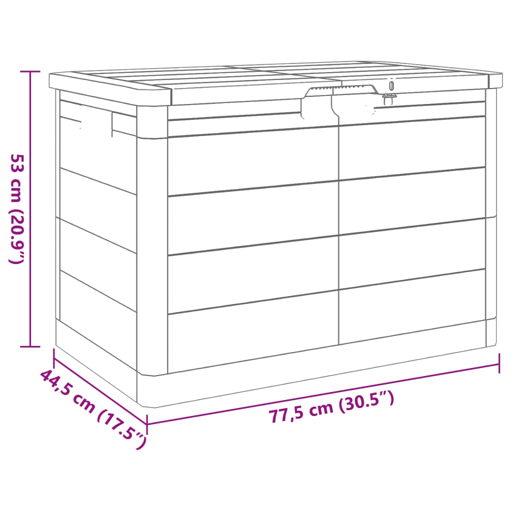 Kussenbox 77,5x44,5x53 cm polypropeen bruin