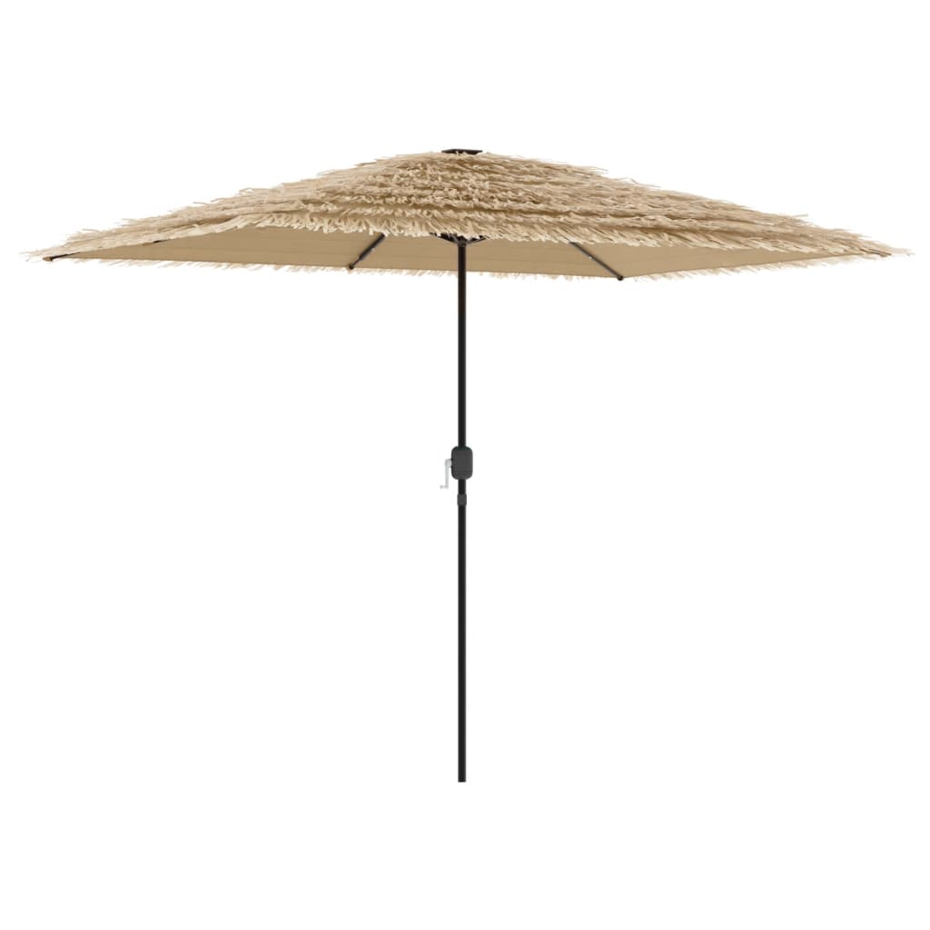 Parasol met LED's en stalen paal 300x200x250 cm bruin