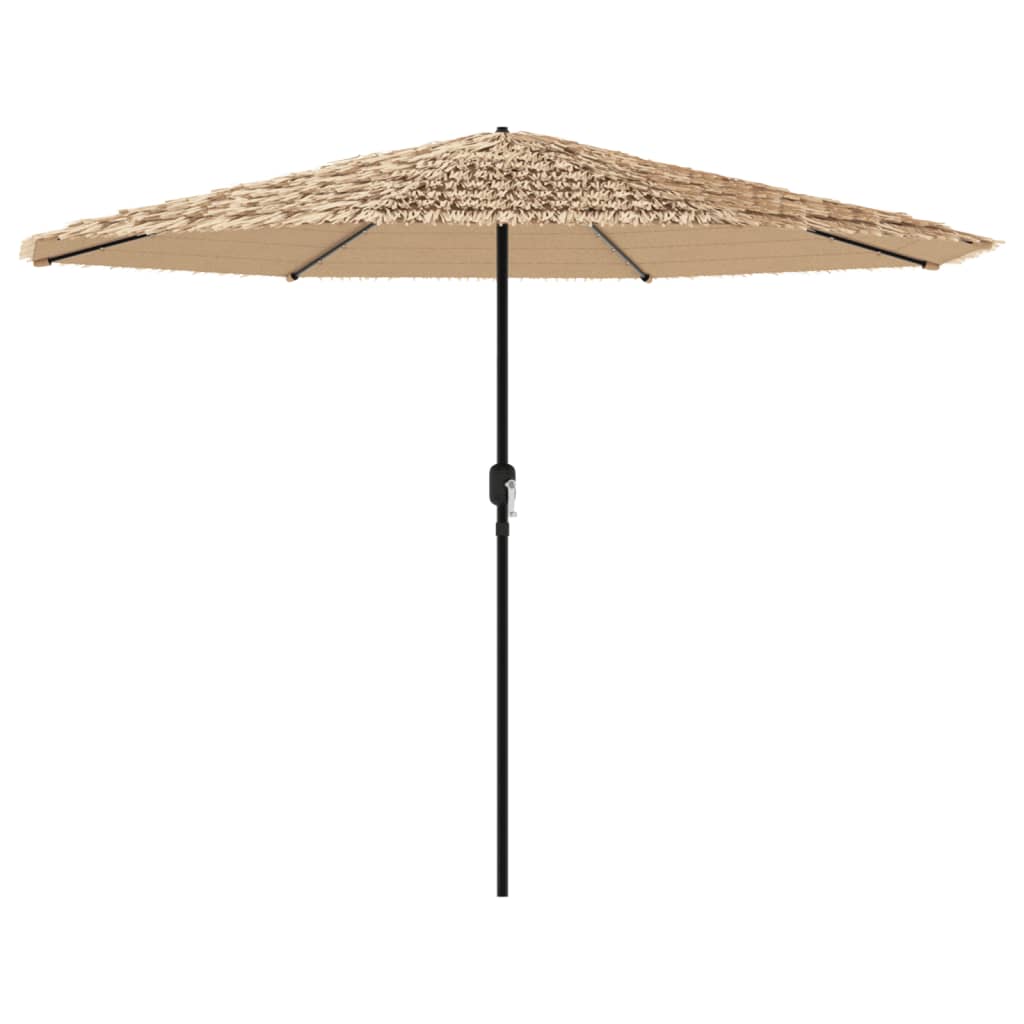 Parasol met LED's en stalen paal 388x388x248 cm bruin