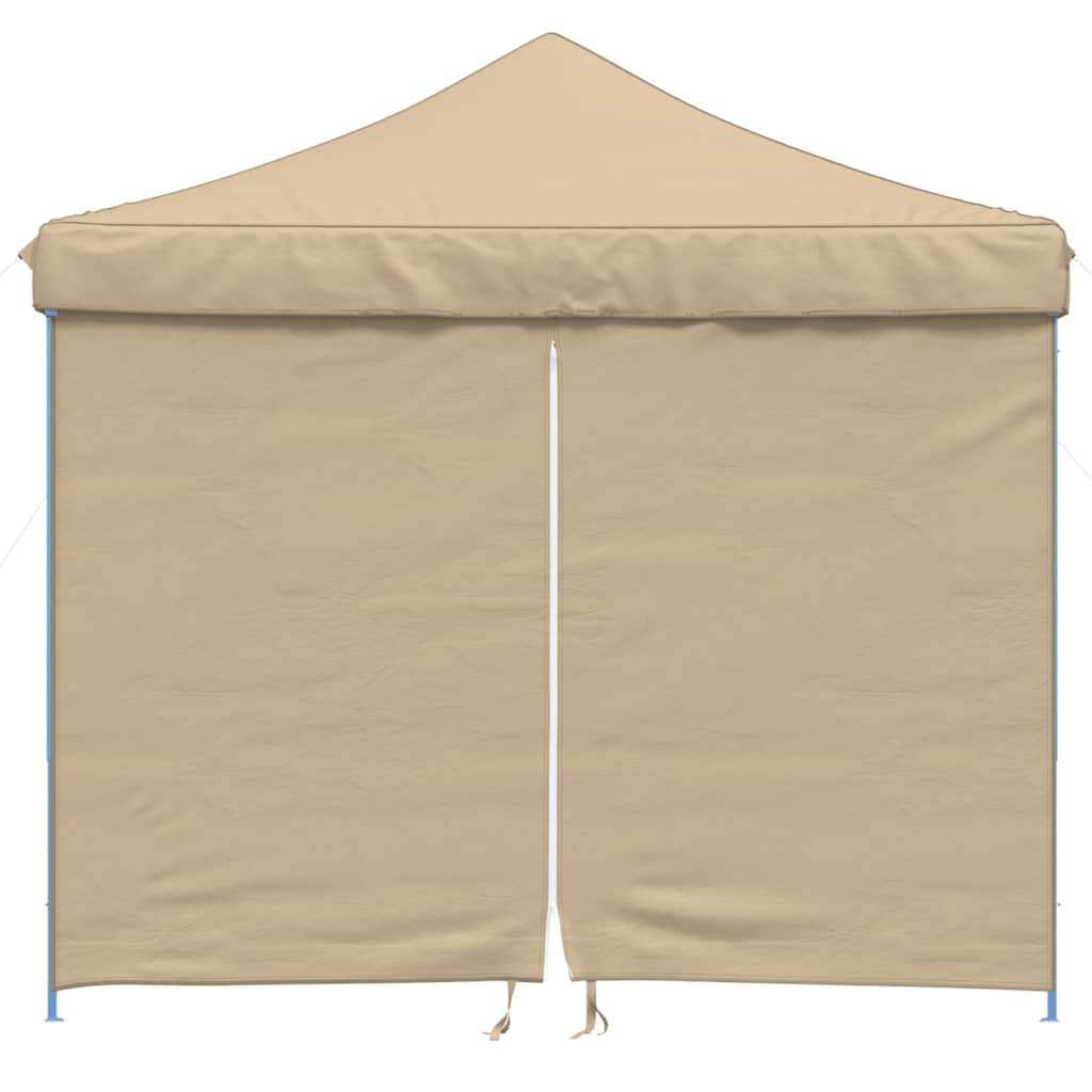 Partytent inklapbaar pop-up met 4 zijwanden beige