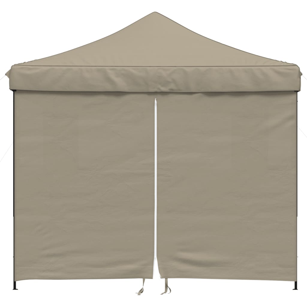 Partytent inklapbaar pop-up met 4 zijwanden taupe