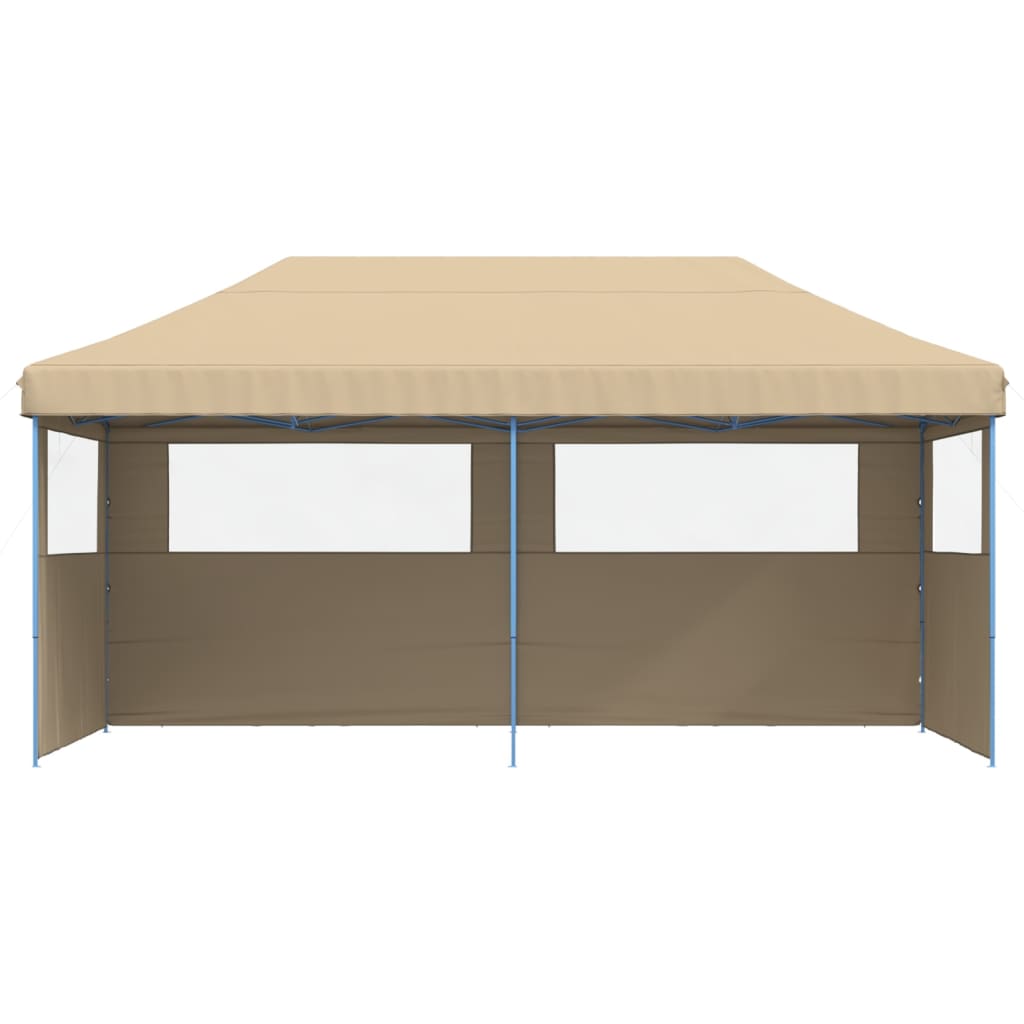 Partytent inklapbaar pop-up met 3 zijwanden beige