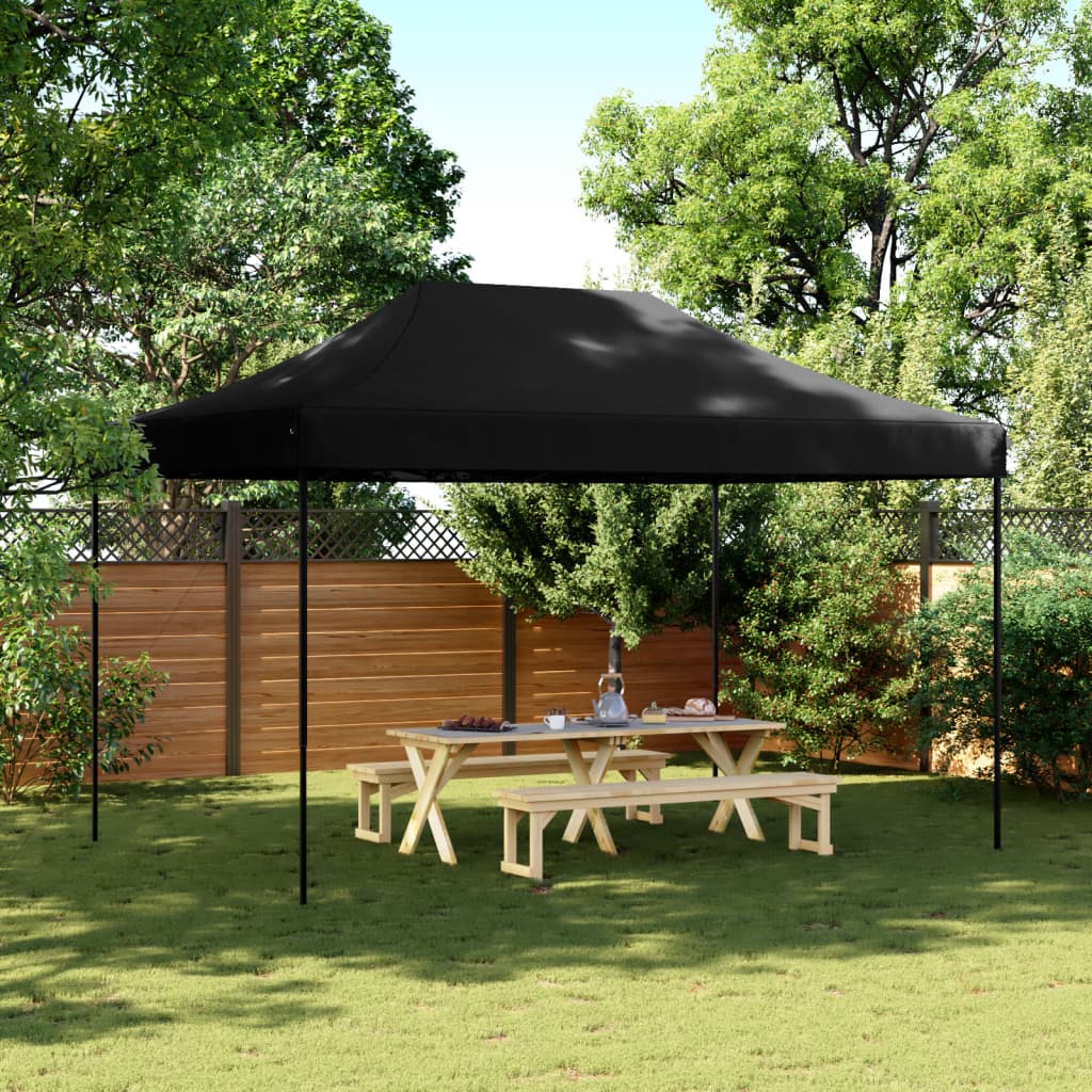 Partytent inklapbaar pop-up 440x292x315 cm zwart