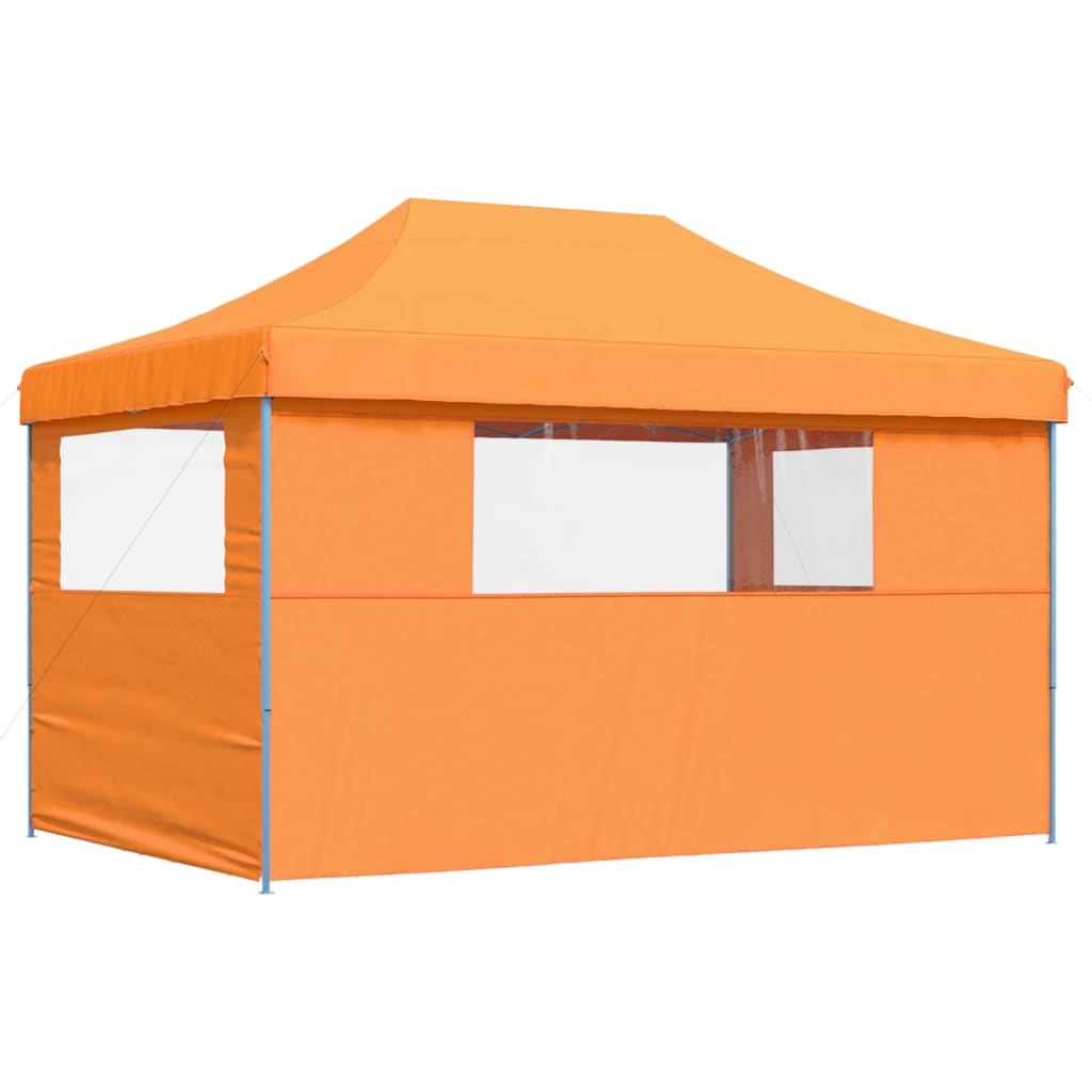 Partytent inklapbaar pop-up met 3 zijwanden oranje